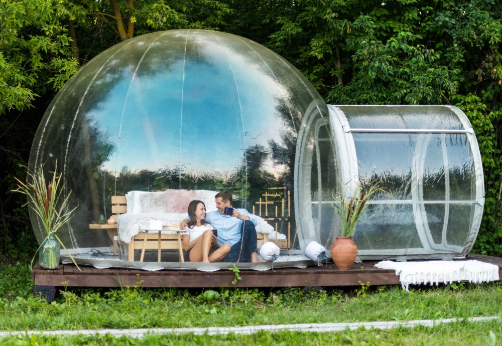 half transparent bubble tent